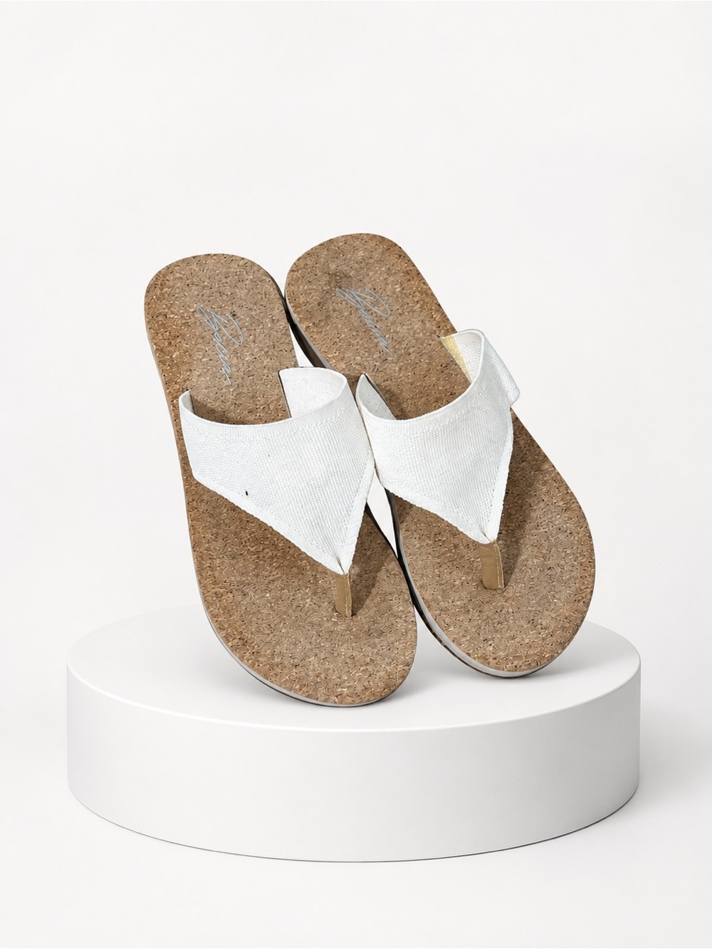 White Canvas Flip-Flops